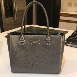 Kate spade metallic pewter purse